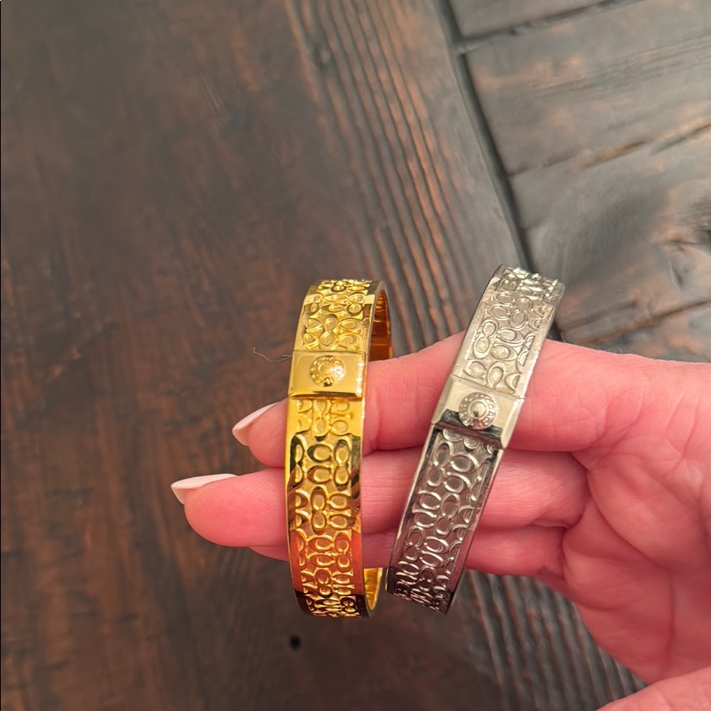 Coach Gold and Silver Intricate Bracelets